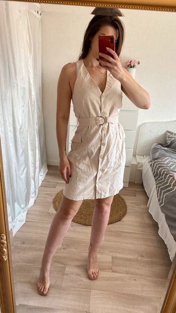 Robe boutonnée beige