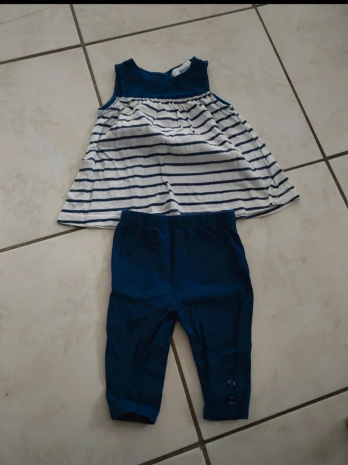 Ensemble marinière robe et legging