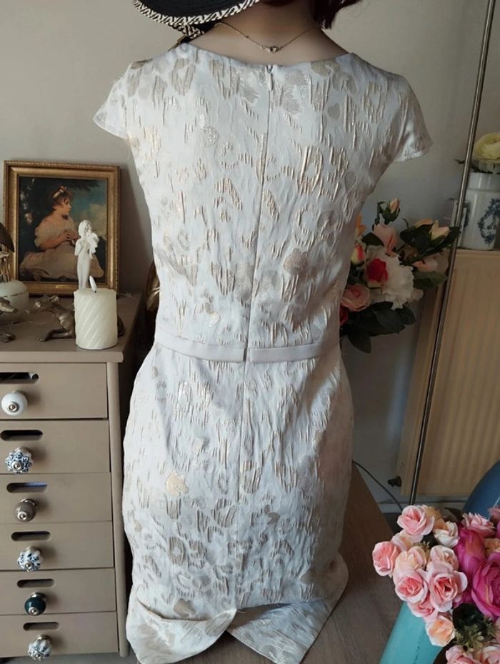 💎Robe Crème & Dorée Motifs Léopard Weise T34/36💕 - photo numéro 8