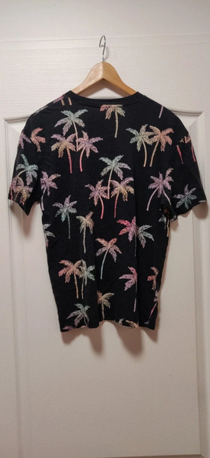 Tshirt mc noir palmiers multicolores H&M 14 ans - photo numéro 2