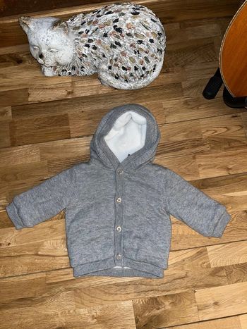 Gilet gris doublé bien chaud orchestra nickel 1mois/54cm