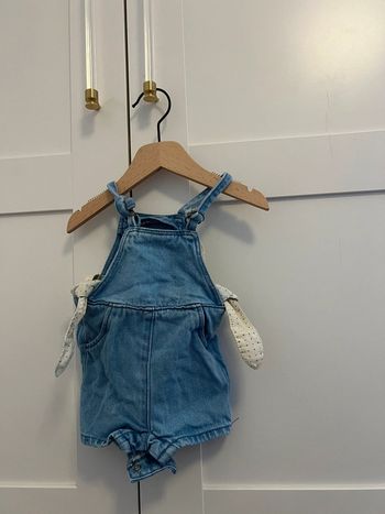Combinaison short en jean enfant fille 6 mois kiabi