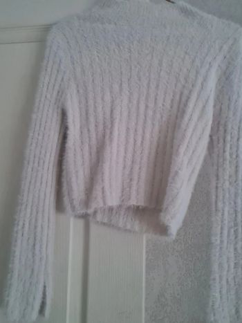 Pull court blanc