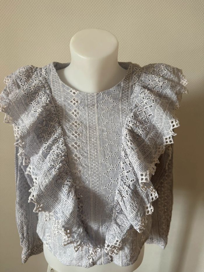 Blouse bleu en bon état taille 38 H&M - photo numéro 3