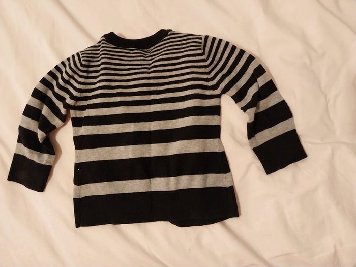 Gilet gris rayé noir T2A - photo numéro 4