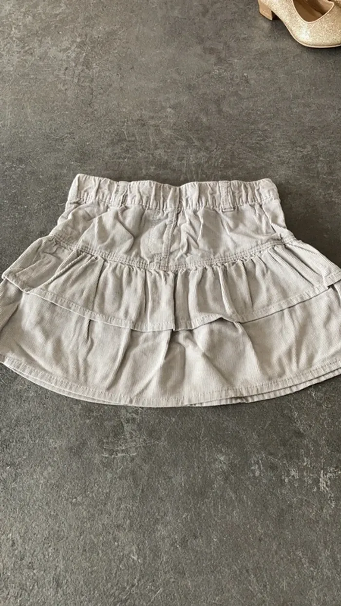 Jupe velours gris 4 ans