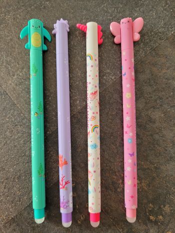 Stylos encre gel effaçable thème Girly