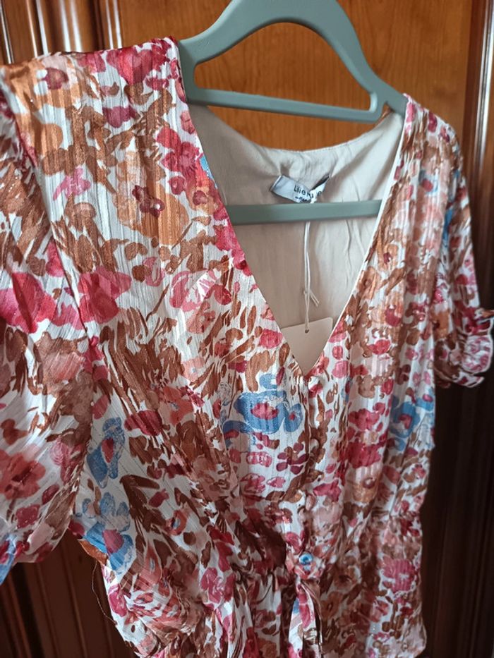 Blouse Lilie Rose fleurie S/M - photo numéro 3