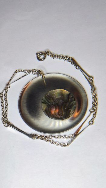 Pendentif nacre acier