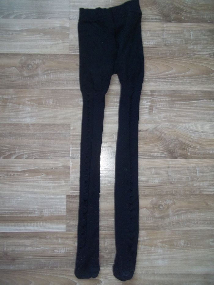 Collant sans pied coeurs et étoiles bleu marine 6/8 ans