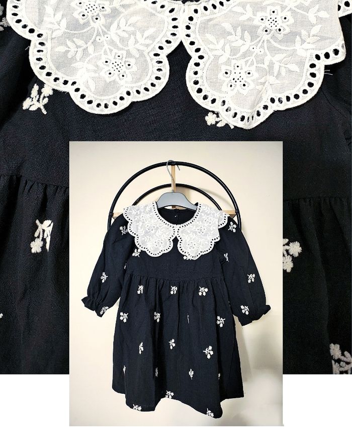 3 4 ans robe brodée a col style dentelle neuve