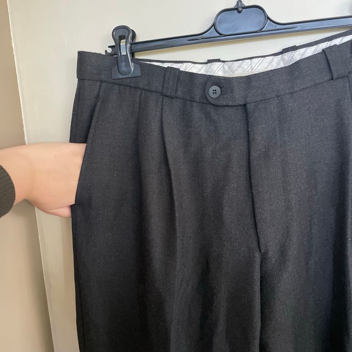 Pantalon homme gris anthracite taille 48 en laine mélangée, coupe droite élégante V069 - photo numéro 3