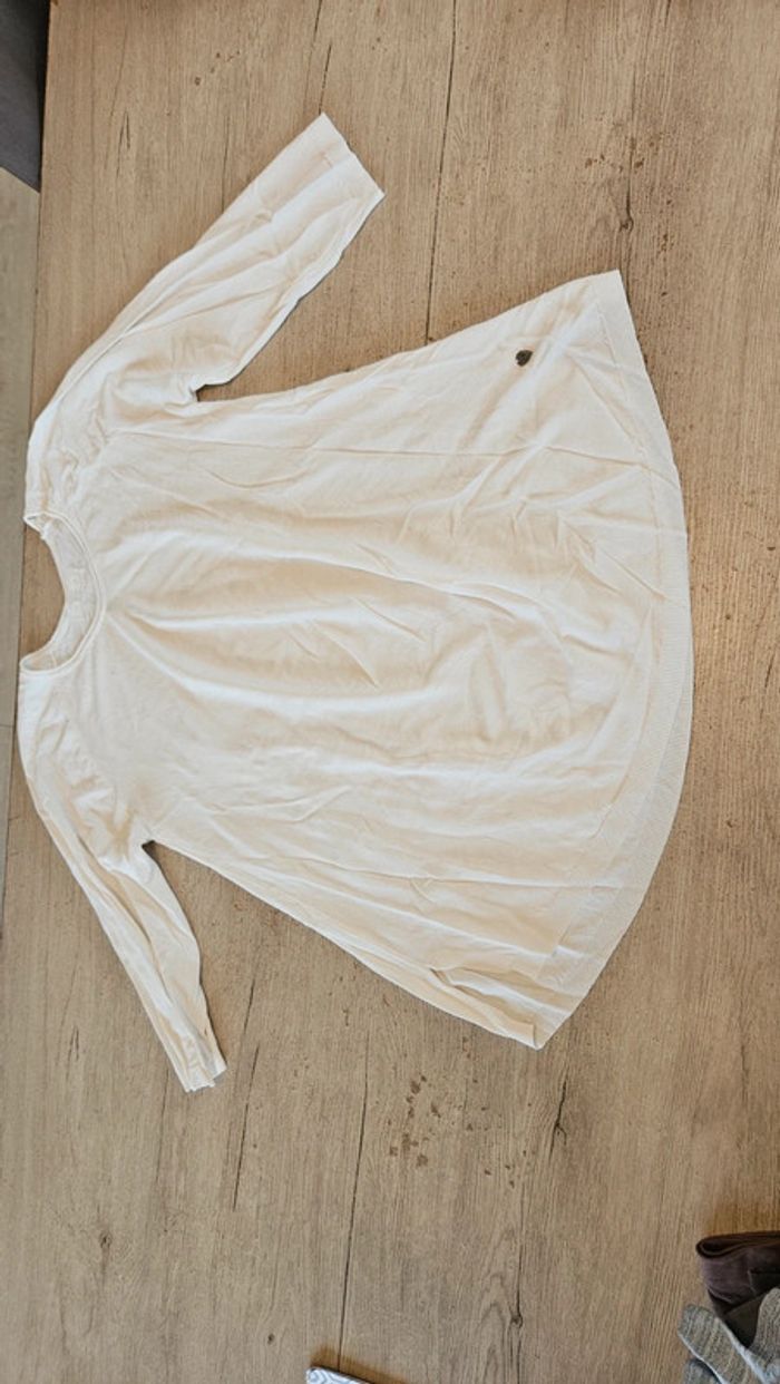 Blouse blanche à manches 3/4, Alfa, taille L/XL, nickel - photo numéro 3