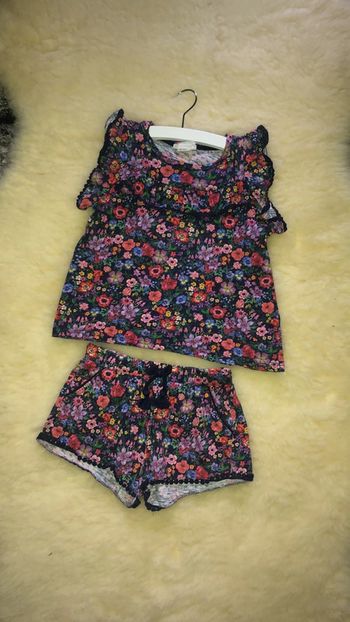 Ensemble fleuris fille (short + tee-shirts )