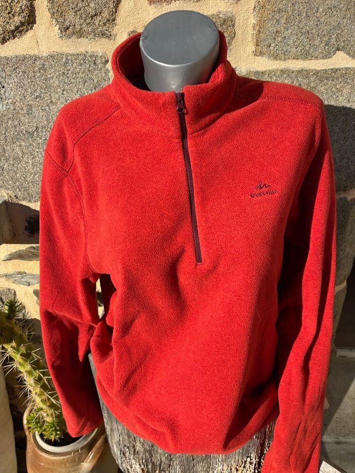 Polaire à col montant rouge - Quechua - photo numéro 3