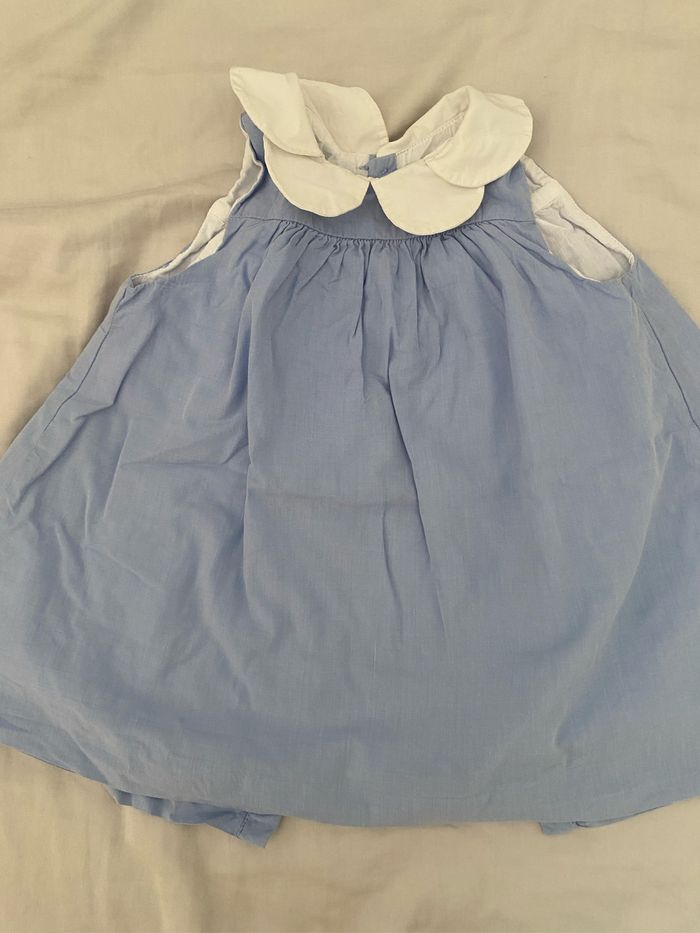 Robe débardeur jacadi bleu ciel taille 12 mois
