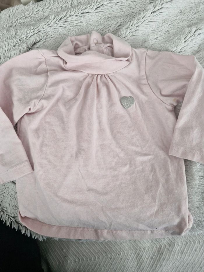 Sous pull rose clair 6 mois pat et ripaton - photo numéro 2