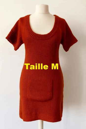 Robe ocre / camel style laine Naf Naf Taille M