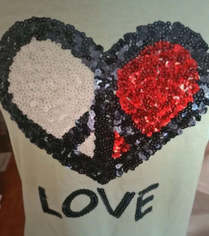 T-shirt vert amande Love HS Club Taille L Neuf - photo numéro 3