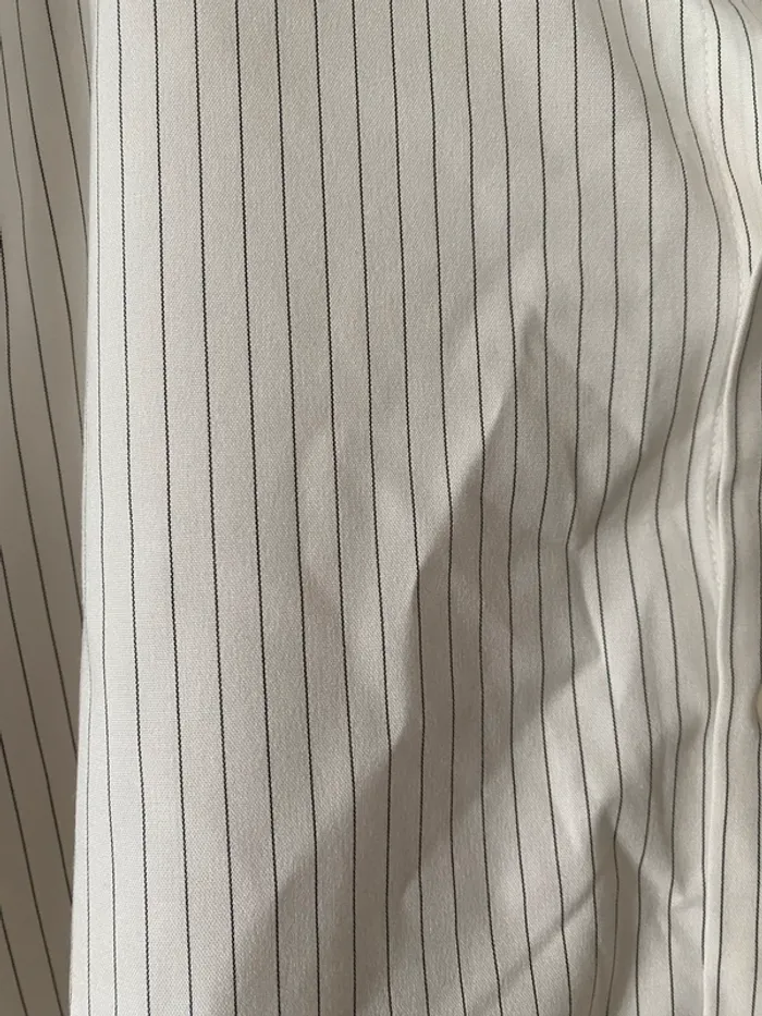 Chemise manches longues blanche rayée homme neuve XXL - photo numéro 2