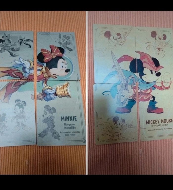 Carte puzzle mickey minnie lorcana chap1 et chap2