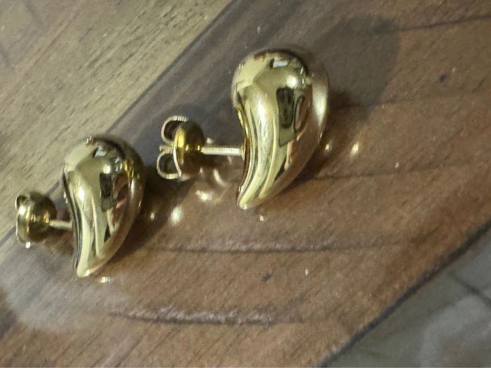 Boucles d’oreilles gouttes acier inoxydable or neuve - photo numéro 2