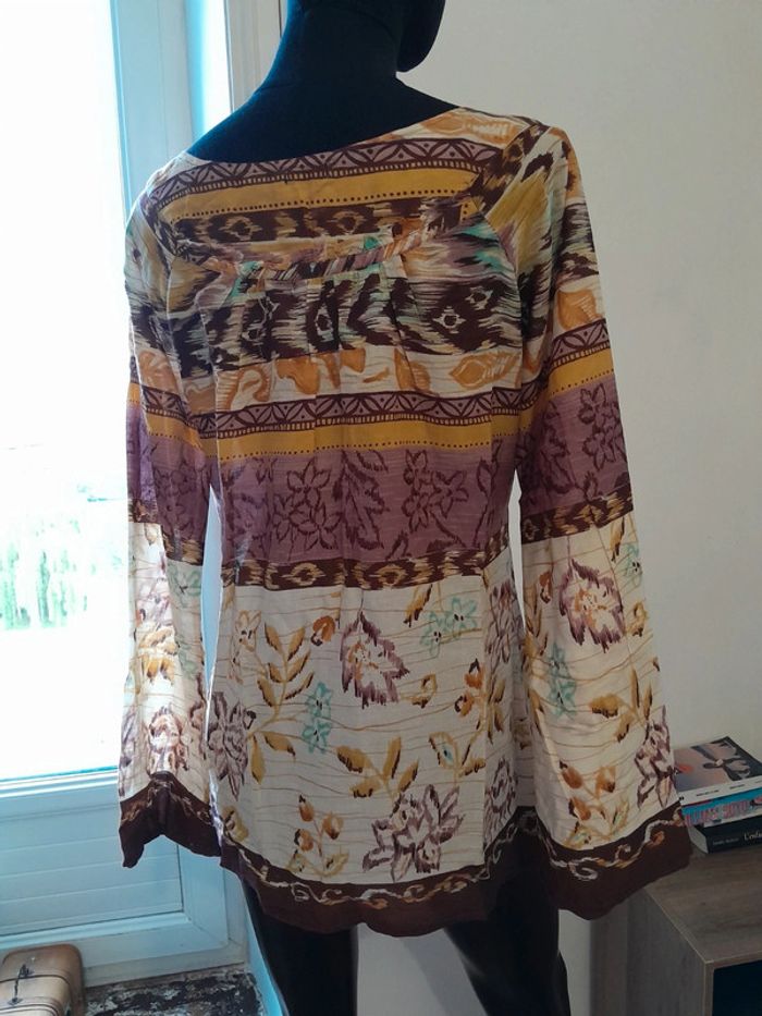 Blouse à motif colorés taille 40 fluide été decolté - photo numéro 6