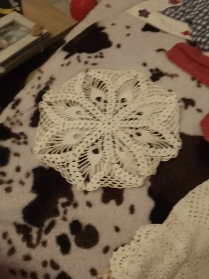 Lot de 5 napperons ancien crochet