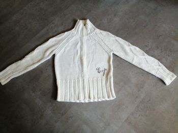 gilet zippé épais en coton blanc cassé Taille 40 Esprit