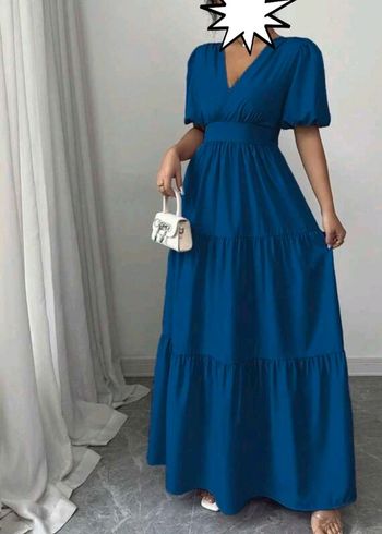 Robe longue bleu