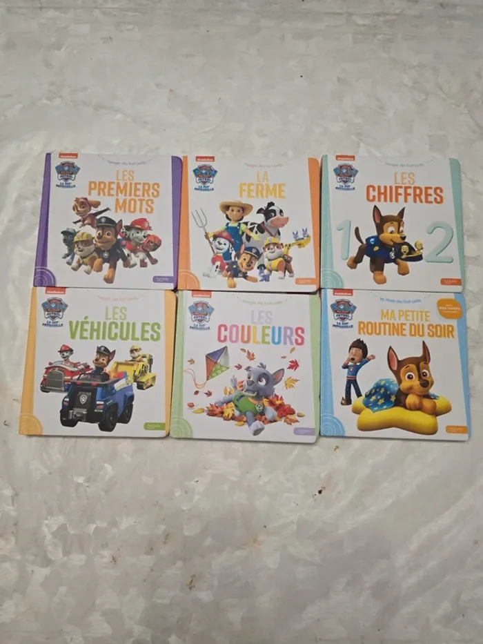 6 livres imagiers d’apprentissage pat patrouille paw patrol