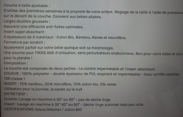 Bum diappers taille unique - dès 5kg jusqu'à la propreté - photo numéro 3