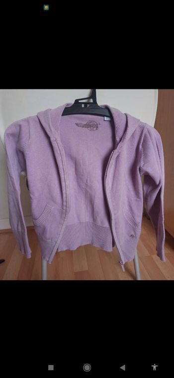 Gilet fermeture éclair et capuche violet Lila Okaïdi 6 ans