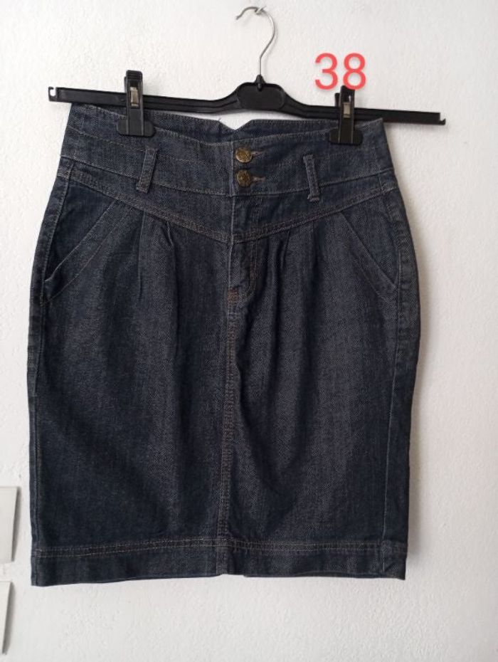 Jupe jeans mi longue femme 38