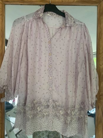 Chemise vintage transparent taille 40 manches 3/4