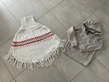 Lot ensemble pull poncho vêtement fille kaporal 8 ans