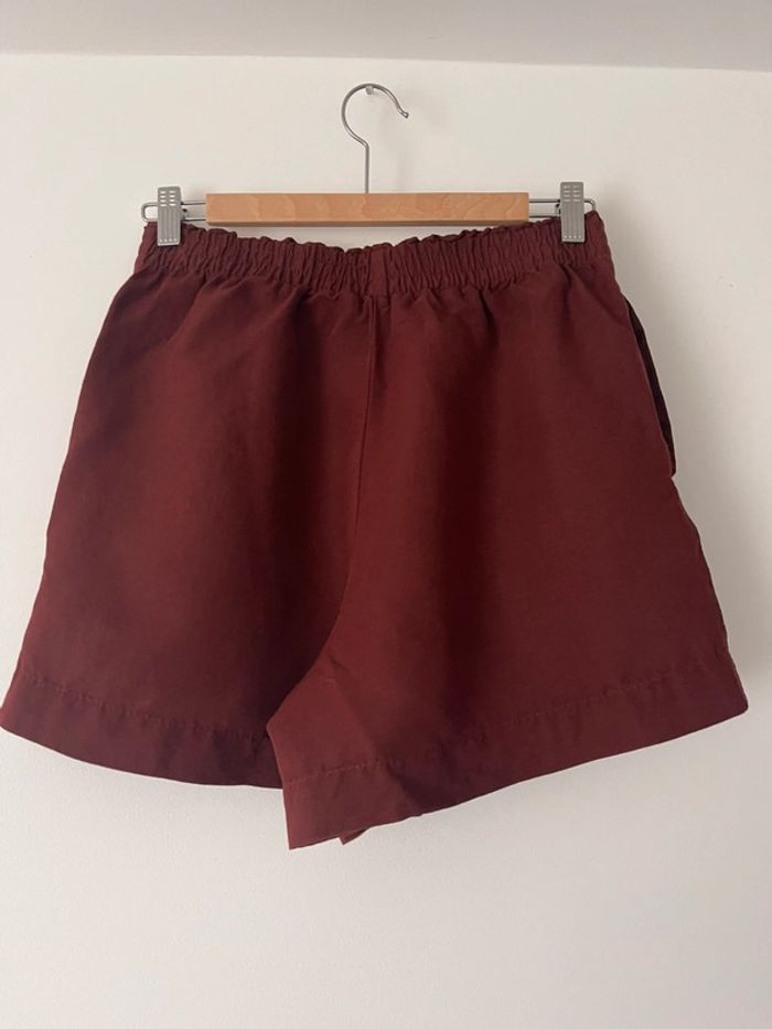 Short ample H&M en lin couleur marron taille S comme neuf - photo numéro 3