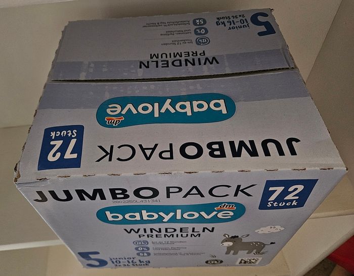 Carton de 2 paquets de couches Babylove taille 5 junior - photo numéro 2