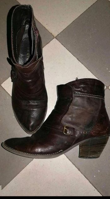 Bottines  cuir marron