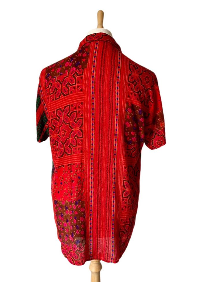 🌿🍓Chemise homme vintage estivale style ethnique indien hippie boho ethnic floral shirt🍓🌿 - photo numéro 6