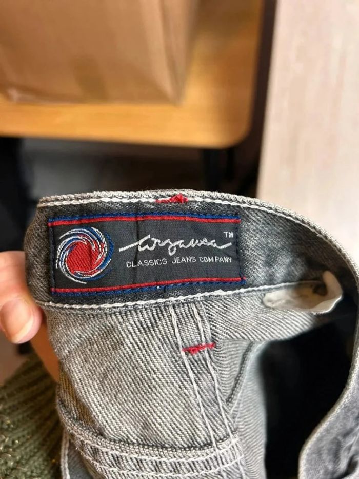 Jean Workwear cargo Carpenter Vintage 100% coton Gris Délavé - Bas Usé - W36- L34 - photo numéro 4