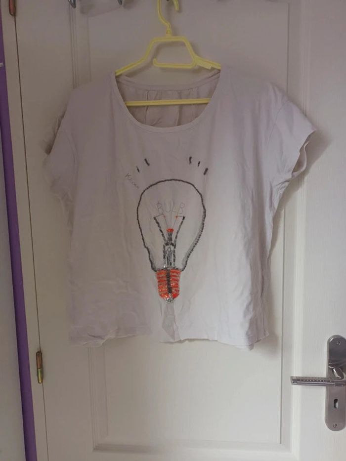 T-shirt kookai beige avec ampoules avec paillettes