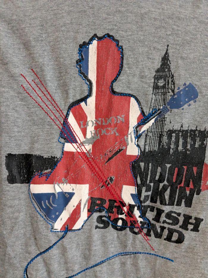 T-shirt manches longues gris London 8 ans - photo numéro 2