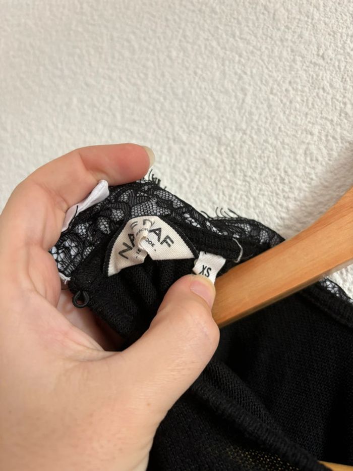Pull Naf Naf col dentelle noir et blanc Taille XS - photo numéro 5