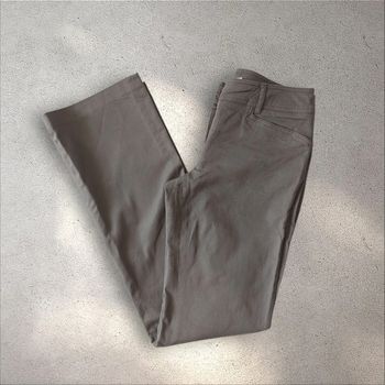 Pantalon en coton kaki beige jambes évasées taille 36