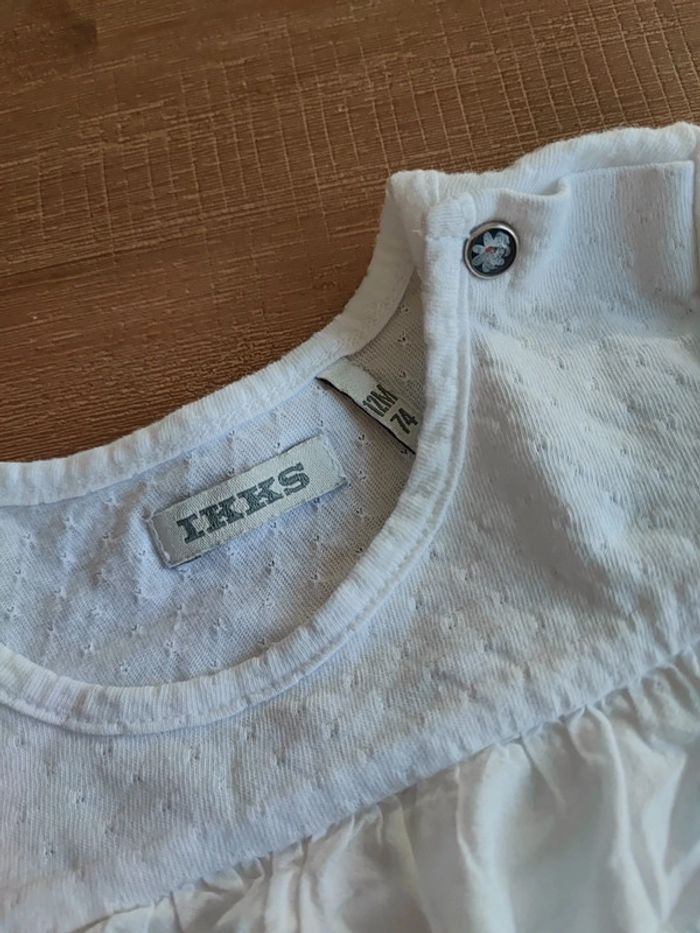 Joli tee-shirt blanc IKKS 12 mois - photo numéro 4
