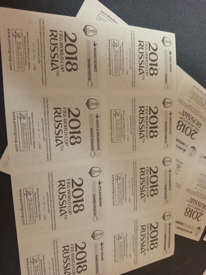 Autocollants panini 2018 FIFA World cup russia