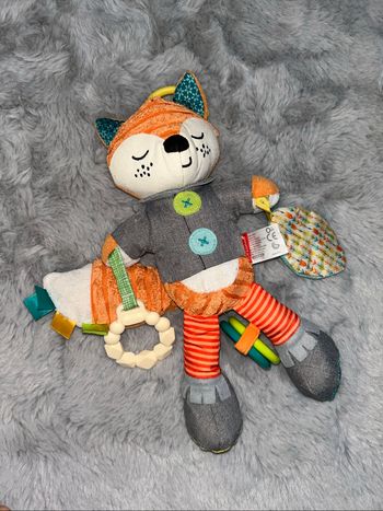 Doudou / jouet d’éveil à accrocher renard orange - Infantino