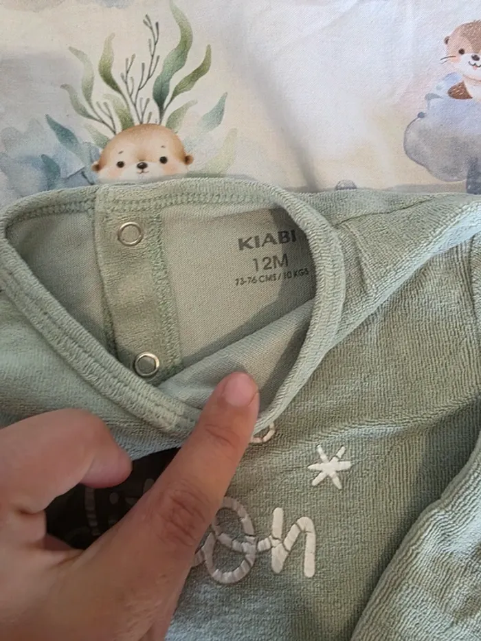 Pyjama velours bébé KIABI - 12 mois - photo numéro 4
