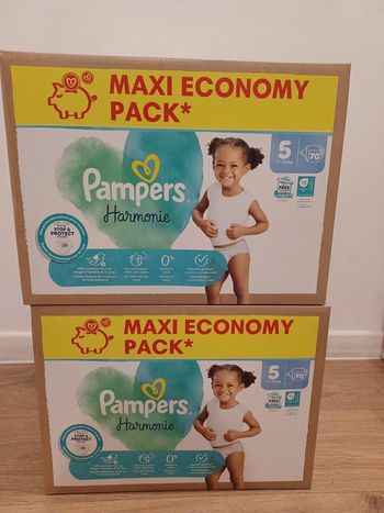 2 cartons Pampers harmonie MaxiEcoPack Taille 5 - carton de 70 couches